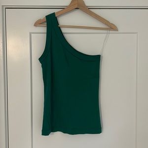 Michael Stars One Shoulder Emerald Green Tank